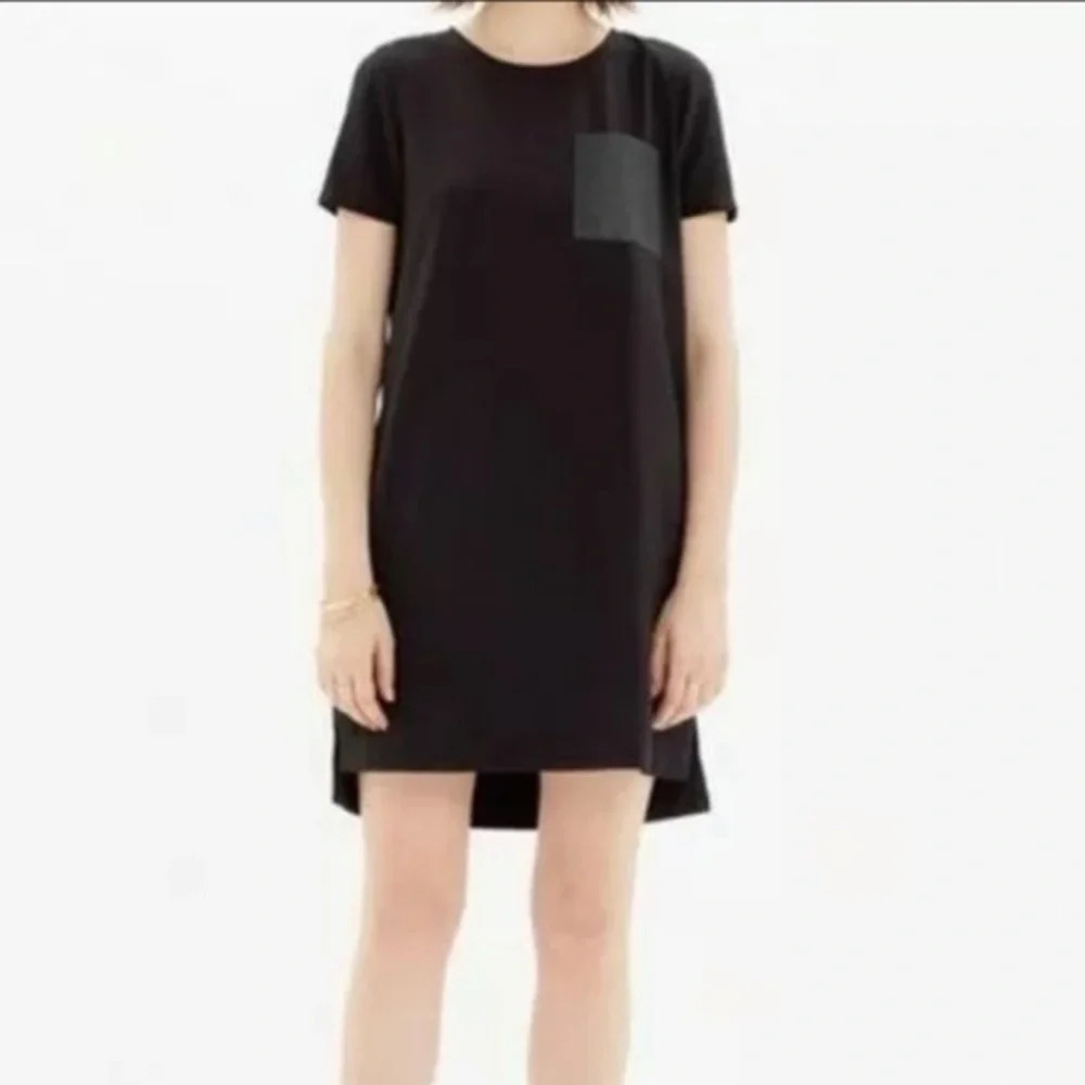 Madewell Leather Pocket Tee Shirt Shift Dress